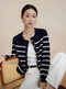 Casual winter Stripes Button Down Cardigan